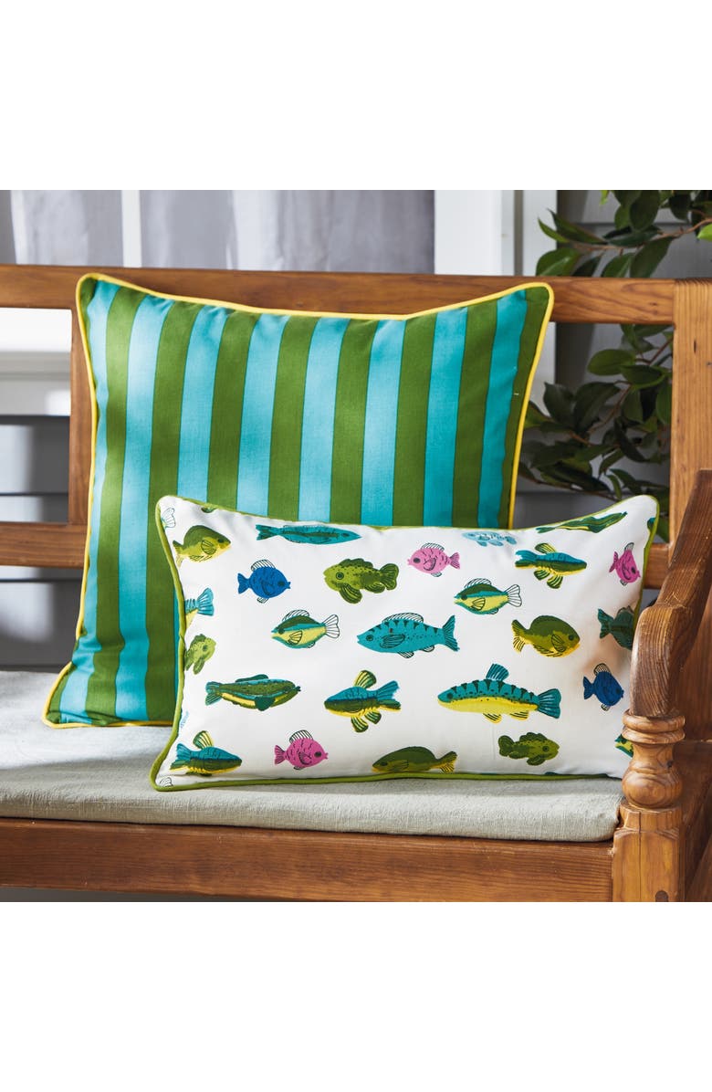 tag Cabana Stripe Indoor Outdoor Plw Green Multi Cotton Summer, Alternate, color, Green