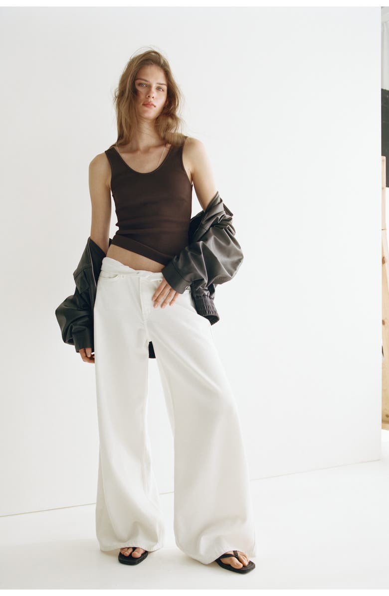 H&M Knitted Vest Top, Alternate, color, Dark Brown