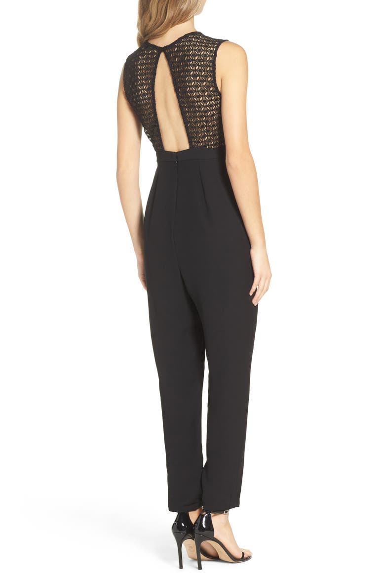 Crepe Jumpsuit, Alternate, color, BLACK