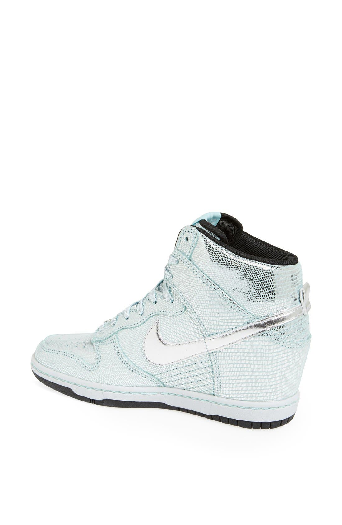 'Dunk Sky Hi' Wedge Sneaker, Alternate, color, METALLIC SILVER/ GLACIER ICE