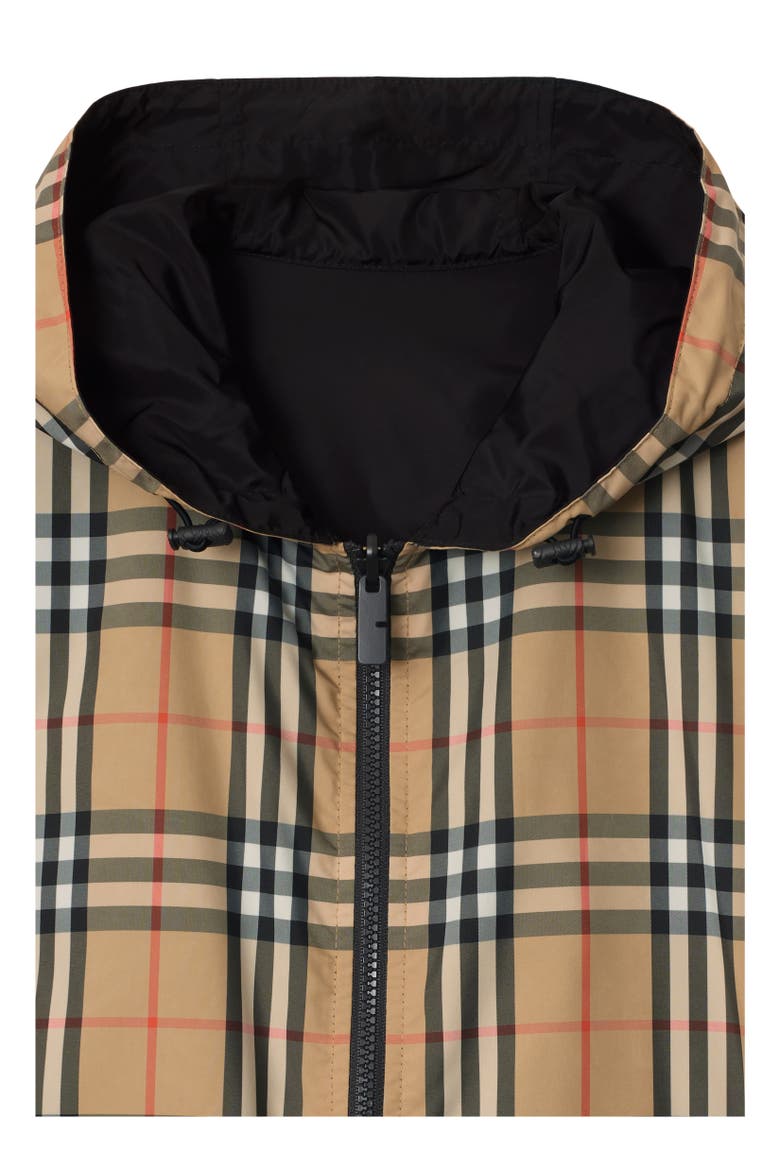 Reversible Check Newport Hooded Jacket, Alternate, color, Sand beige