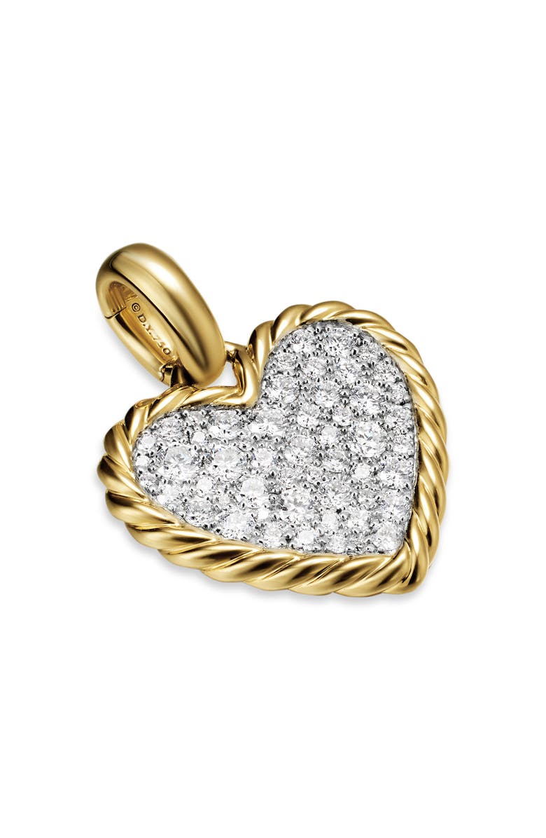 David Yurman Pavé Diamond Heart Enhancer, Alternate, color, 18K Gold