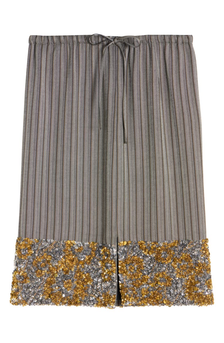 Dries Van Noten Scotts Pinstripe Sequin Skirt, Alternate, color, Grey