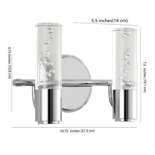 Jonathan Y Bolha Bubble 2-light Led Vanity In Silver
