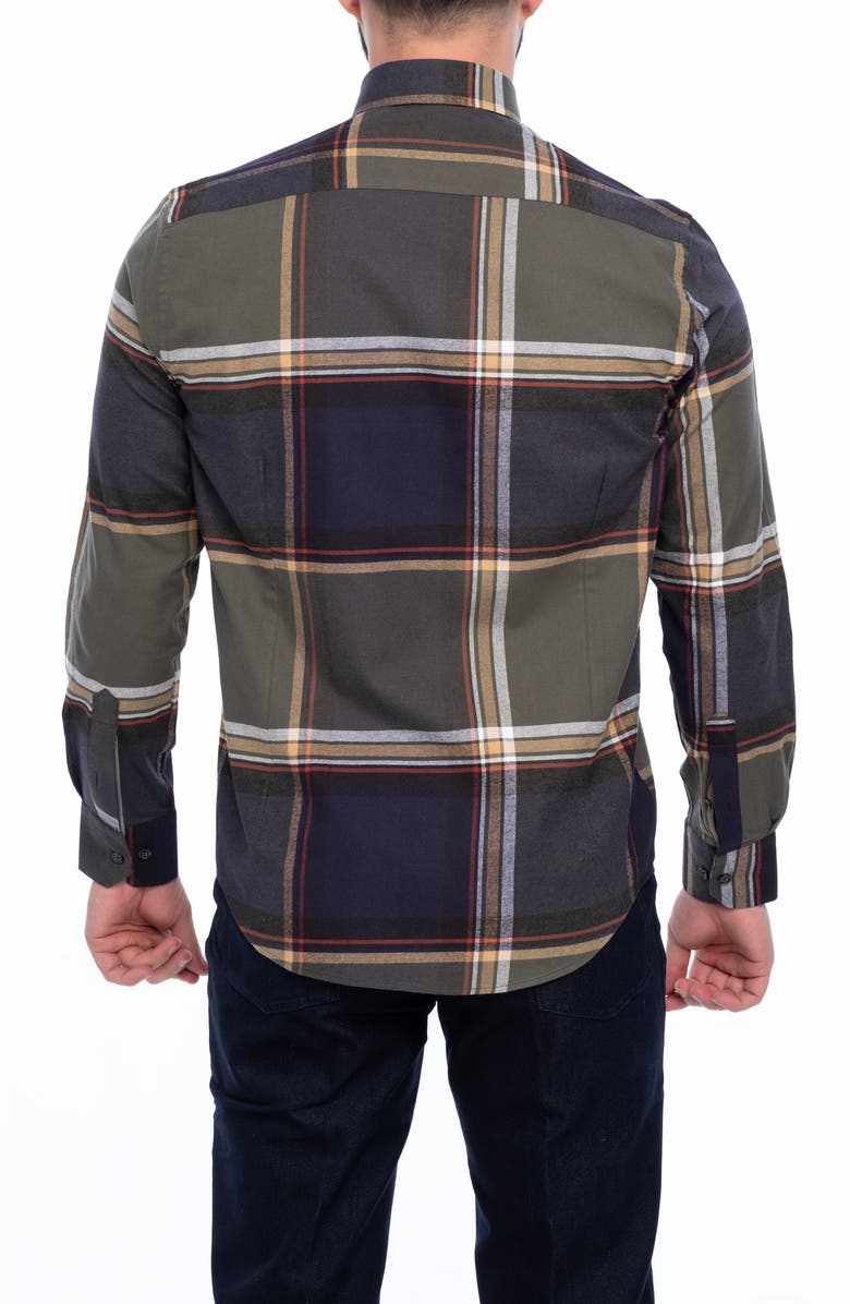 VELLAPAIS Check Cotton Slim Fit Button Down Shirt, Alternate, color, 