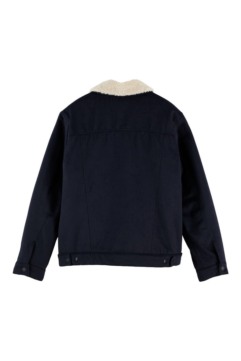 Fleece Lined Wool Blend Trucker Jacket, Alternate, color, NIGHTDNUQ