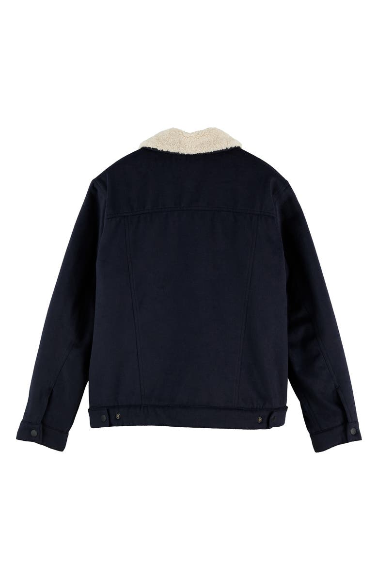 Scotch & Soda Fleece Lined Wool Blend Trucker Jacket, Alternate, color,