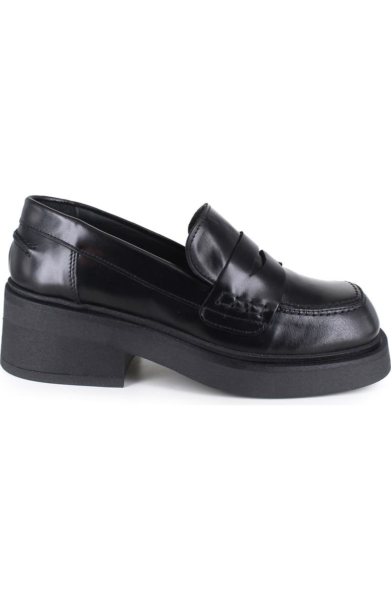 ZIGI Geraldine Platform Penny Loafer, Alternate, color, Black Leather