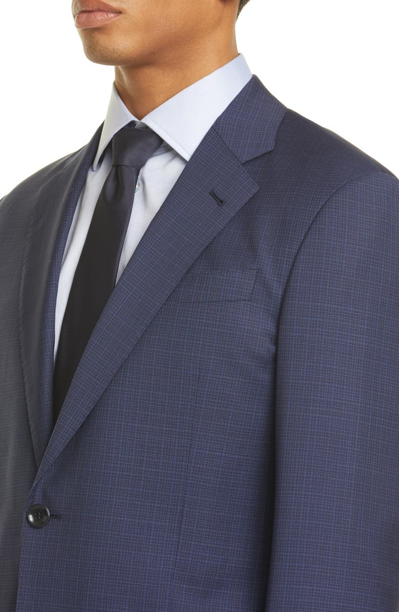 Giorgio Armani Trim Fit Check Wool Suit, Alternate, color, 