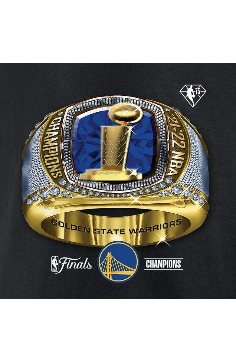 FANATICS Men's Fanatics Branded Black Golden State Warriors 2022 NBA Finals Champions Bling Ring T-Shirt, Alternate, color, 