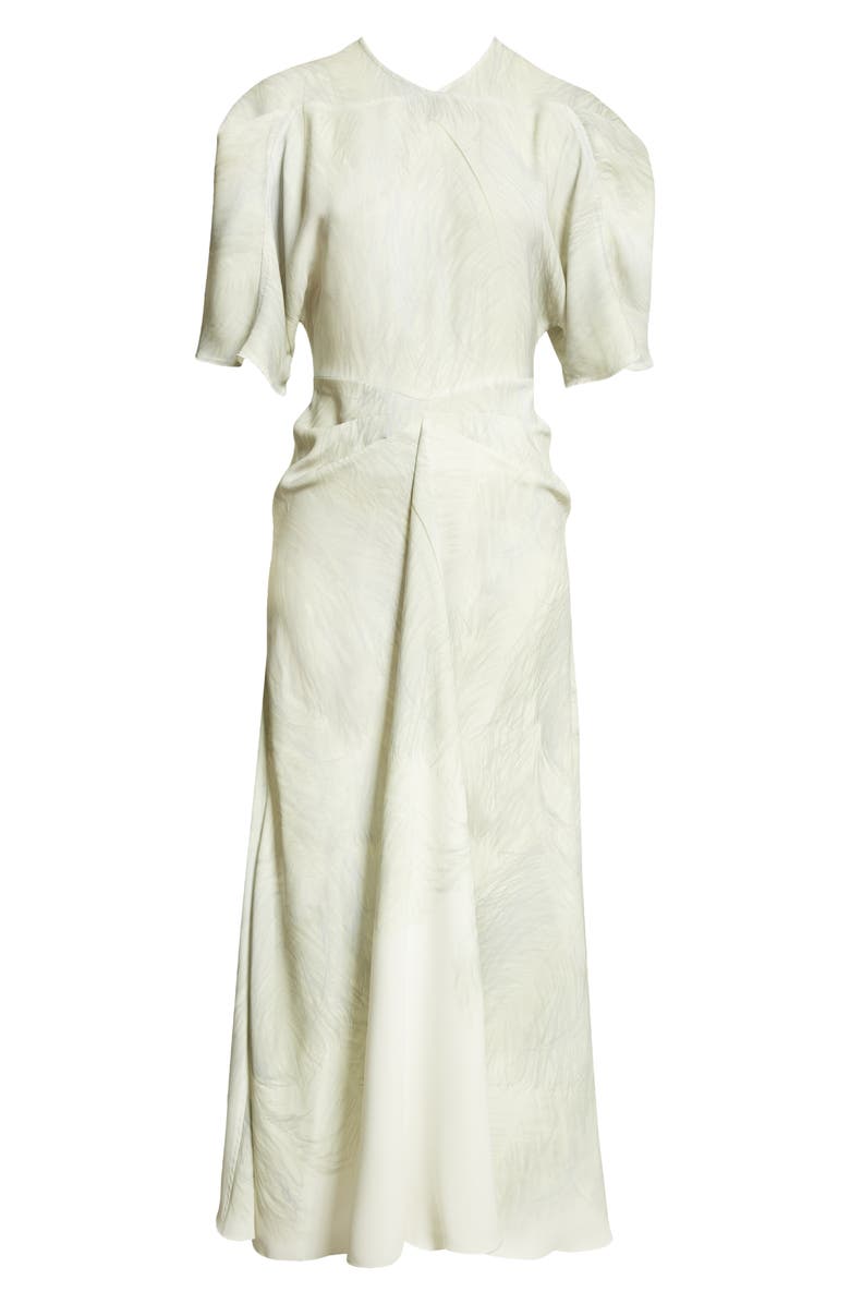 Victoria Beckham Feather Print Drape Sleeve Midi Dress, Alternate, color,