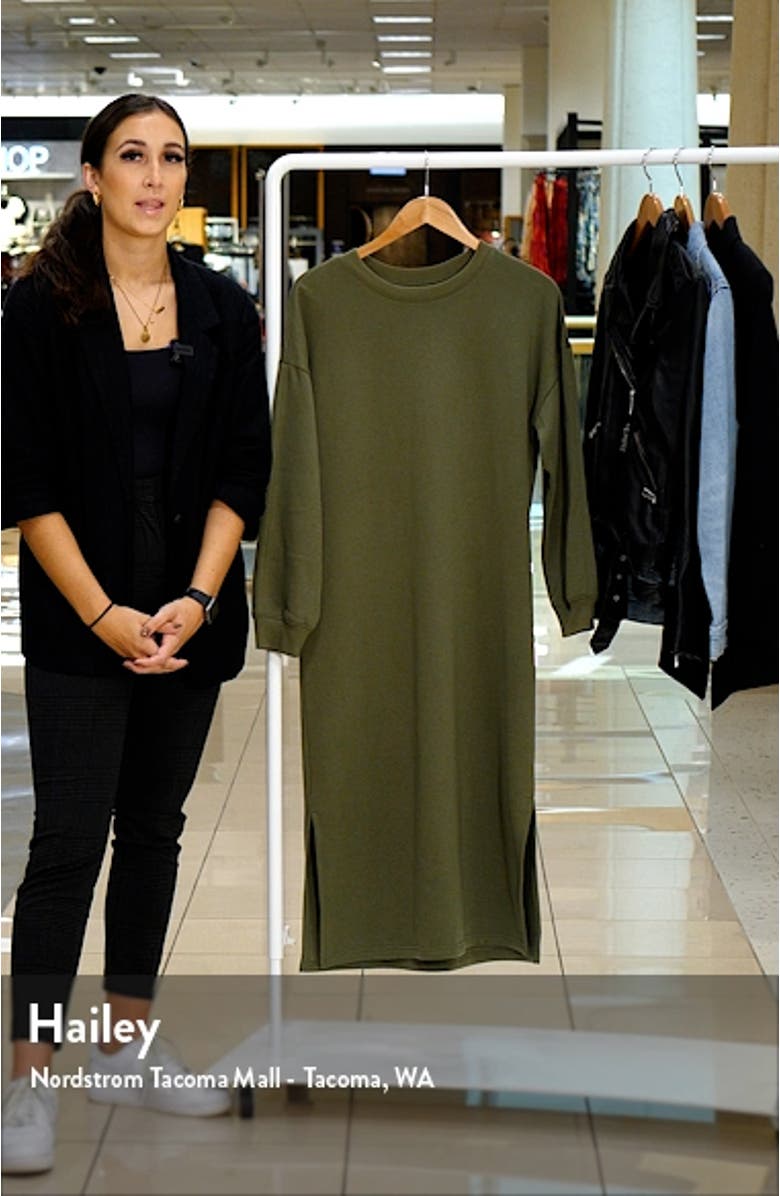Long Sleeve Midi Sweatshirt Dress, sales video thumbnail