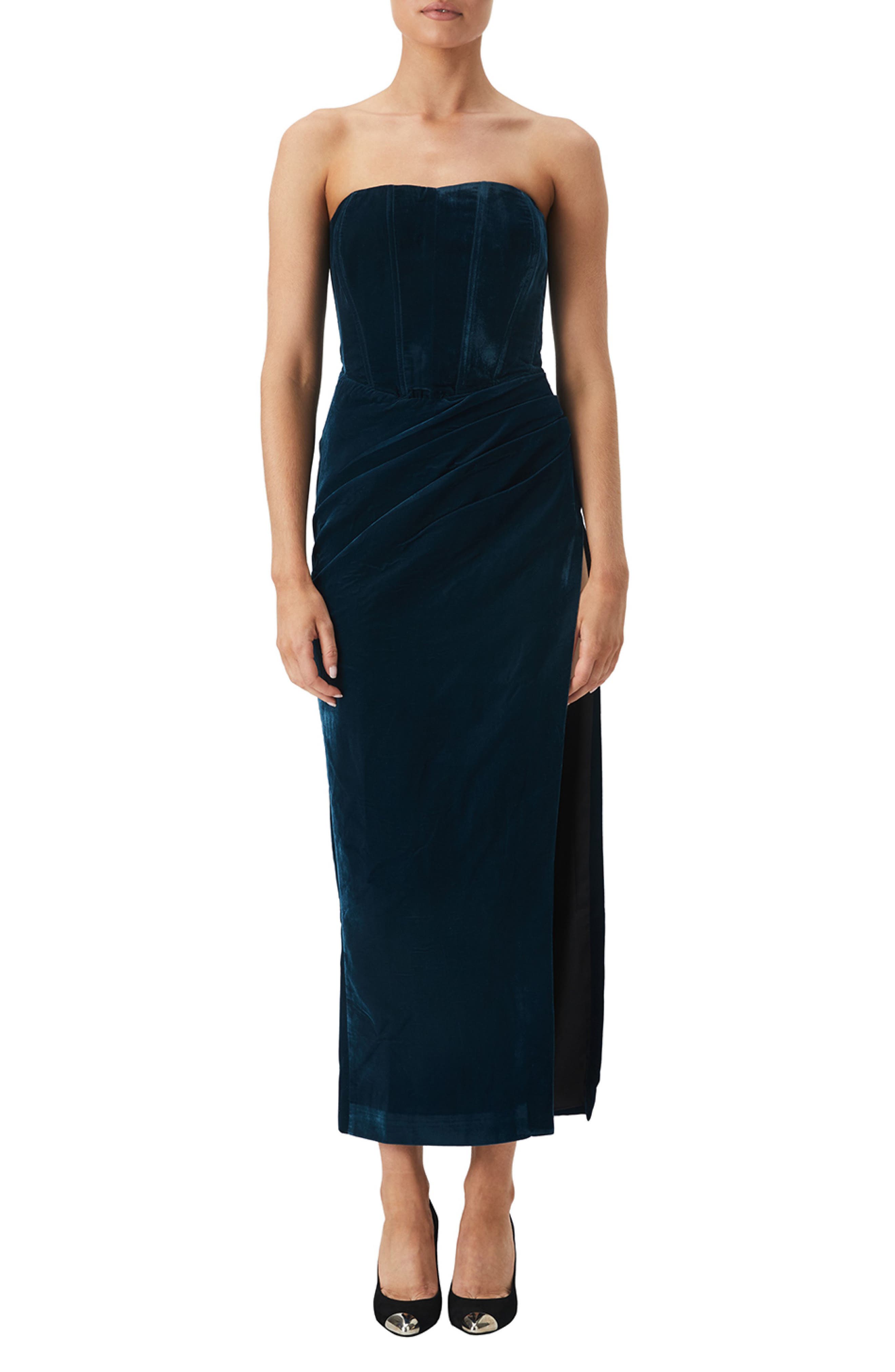 Everlasting | Black Bardot-Neck Maxi Dress With Pleated Detailing main image 1