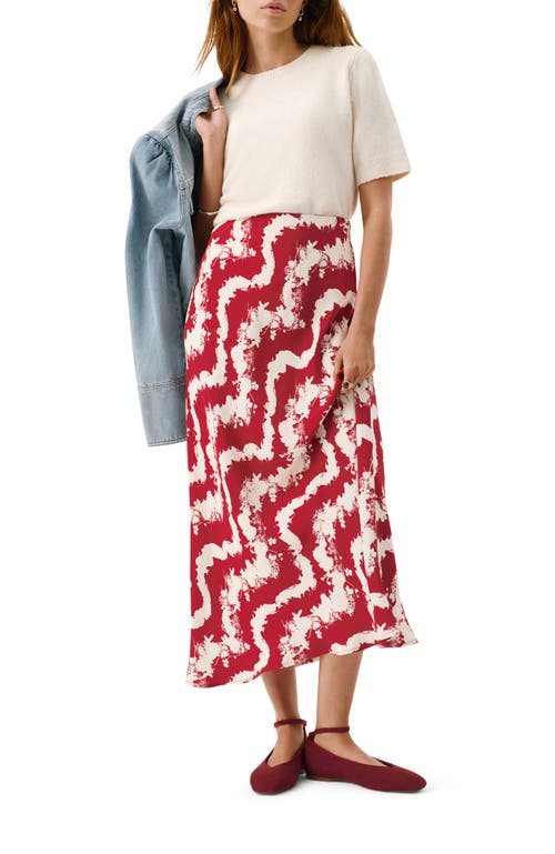 Mint Velvet Abstract Floral Print Slip Skirt In Multi
