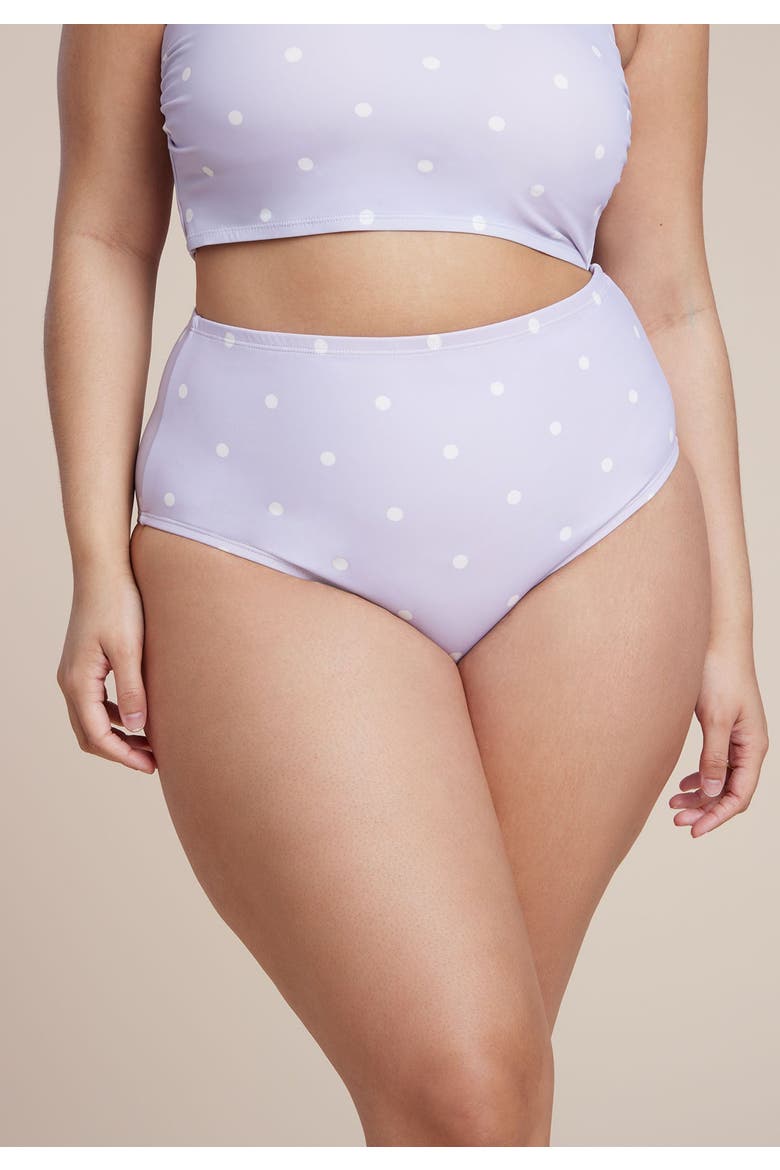 High Waisted Bikini Bottom, Alternate, color, THISTLE DOTS