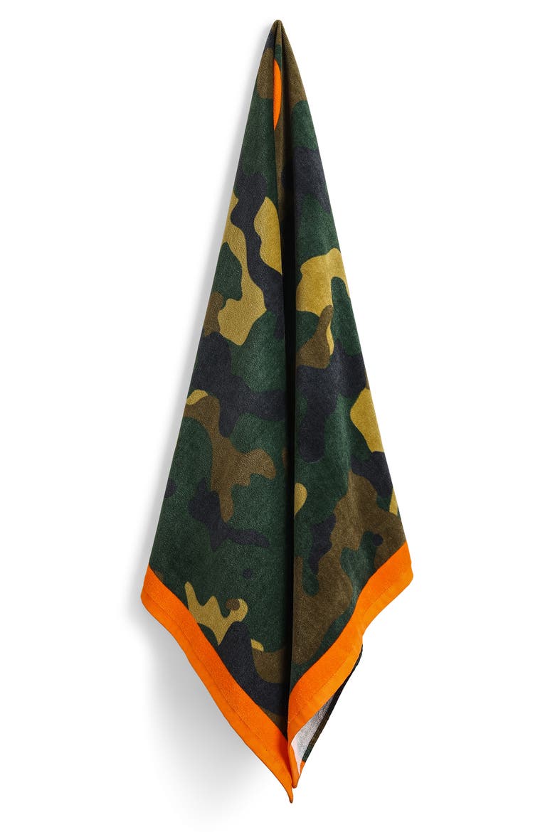 Iconic Y2K 100% Cotton 30"x60" Beach Towel | Vision Board, Alternate, color, Camo