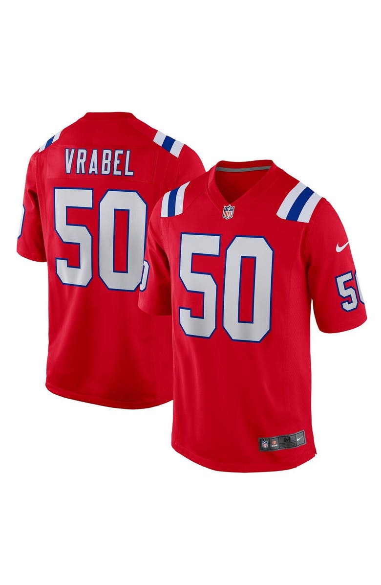 Nike Men's Nike Mike Vrabel Red New England Patriots Retired Player Alternate Game Jersey, Main, color,