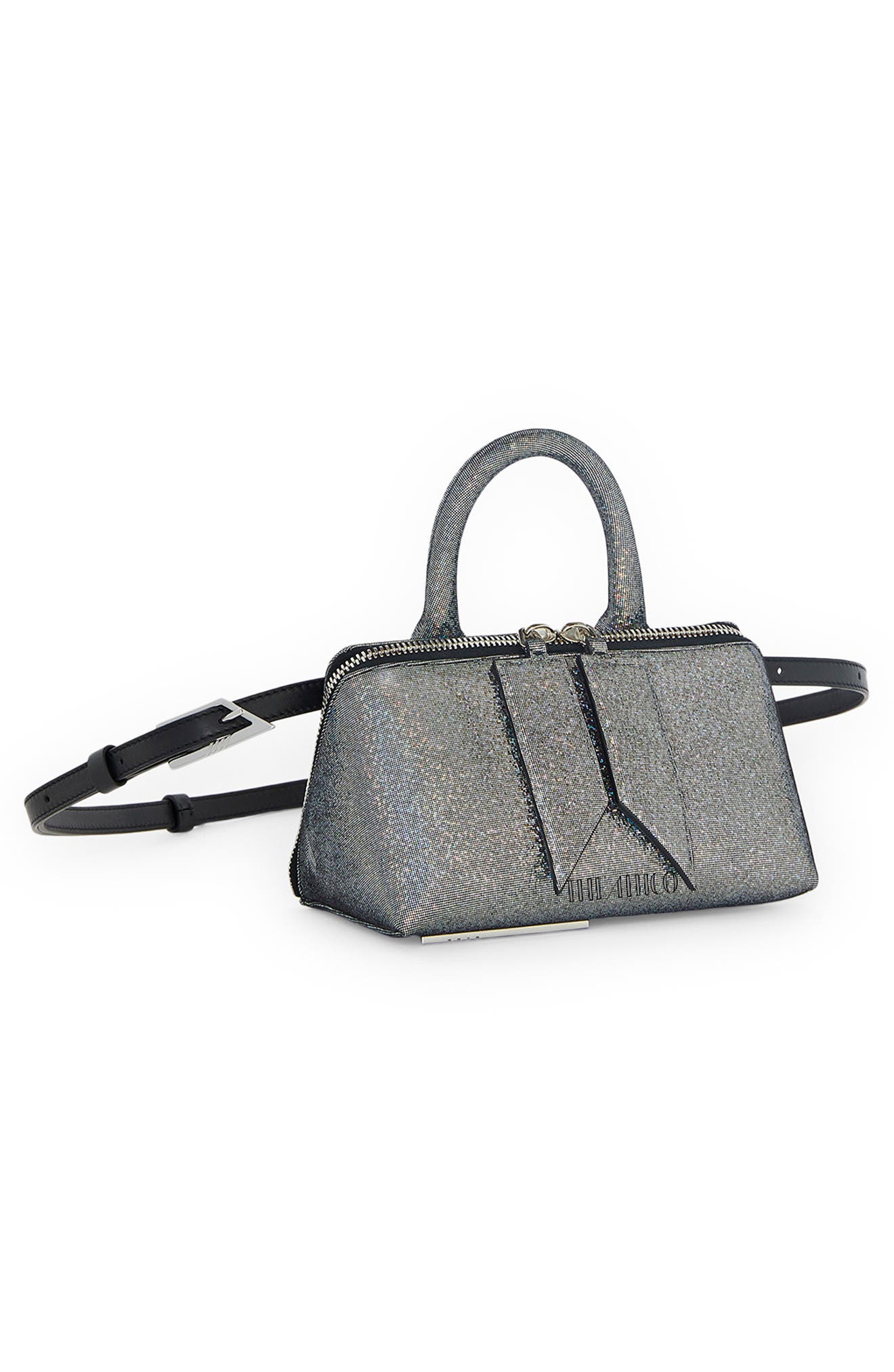 The Attico Friday Glitter Leather Convertible Crossbody Bag, Alternate, color, 