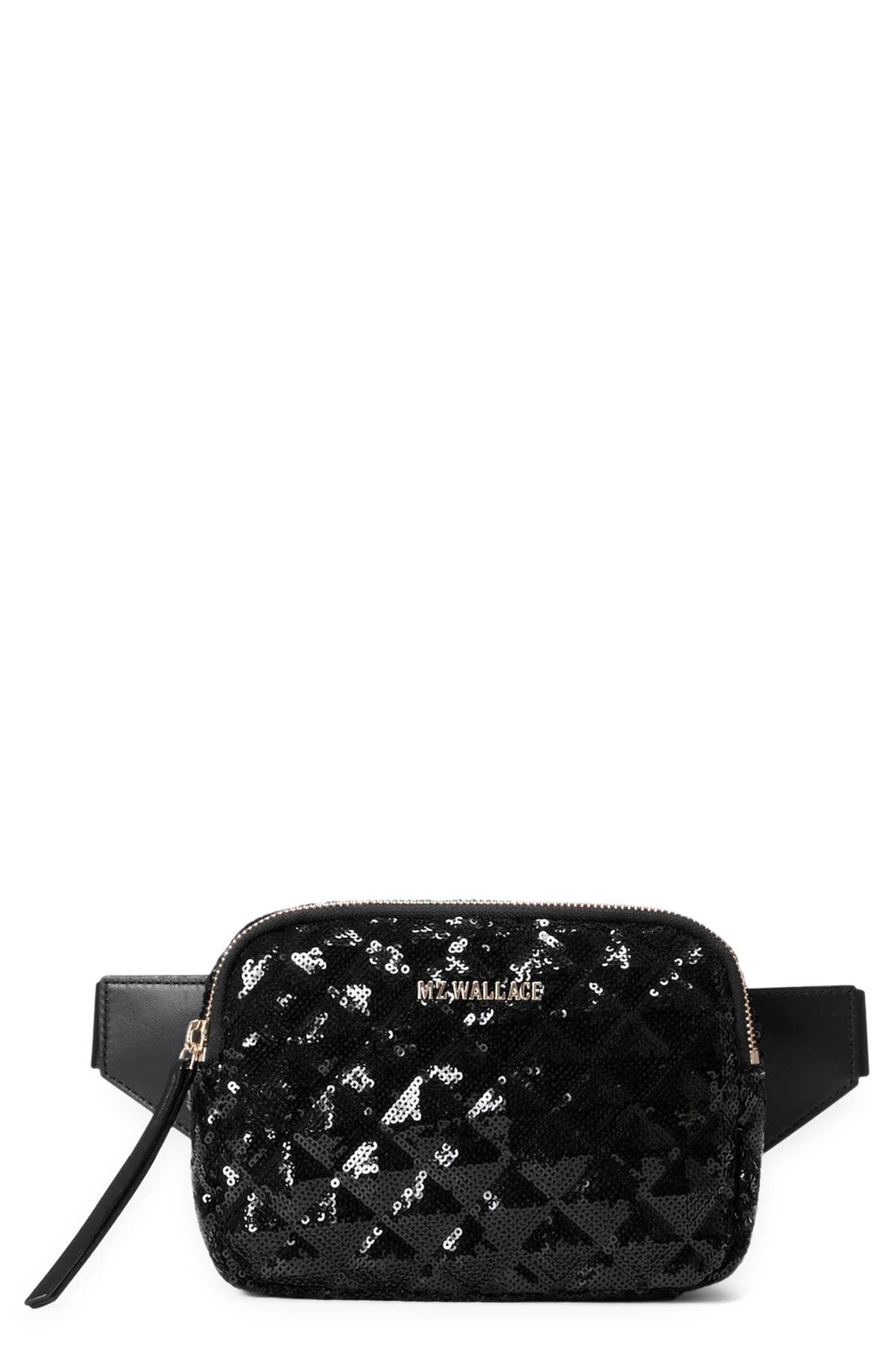 MZ Wallace Madison Quilted Sequin Belt Bag, Main, color, 