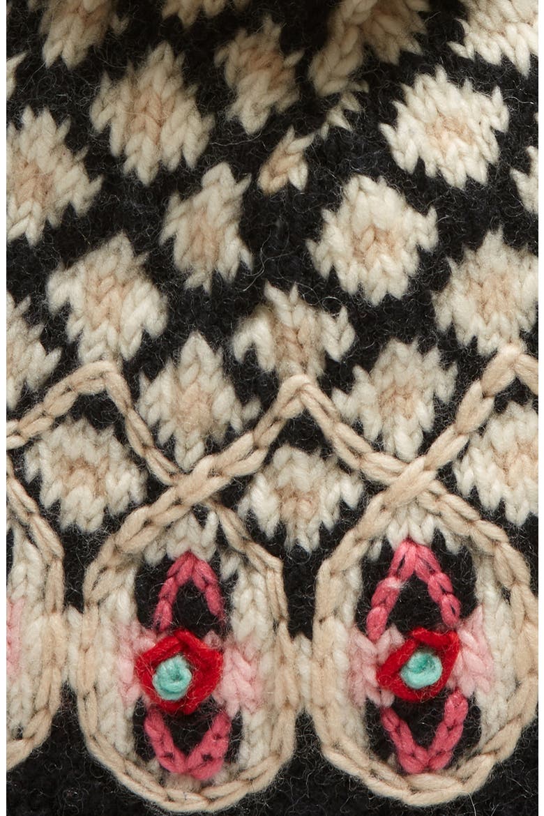 Wool Pompom Beanie, Alternate, color, BLACK