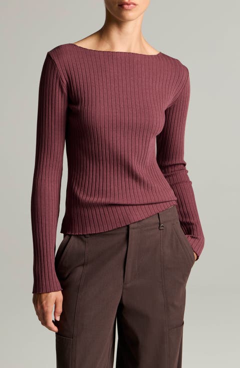 Boat Neck Rib Top
