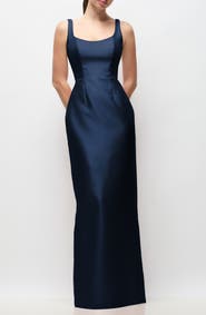 Alfred Sung Julian Satin Twill Gown