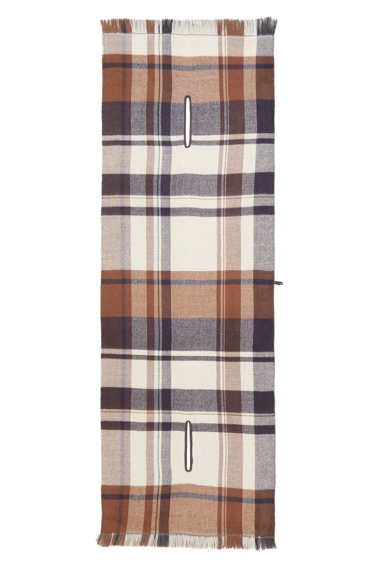 Plaid Convertible Scarf, Alternate, color, BEIGE PLAID COMBO