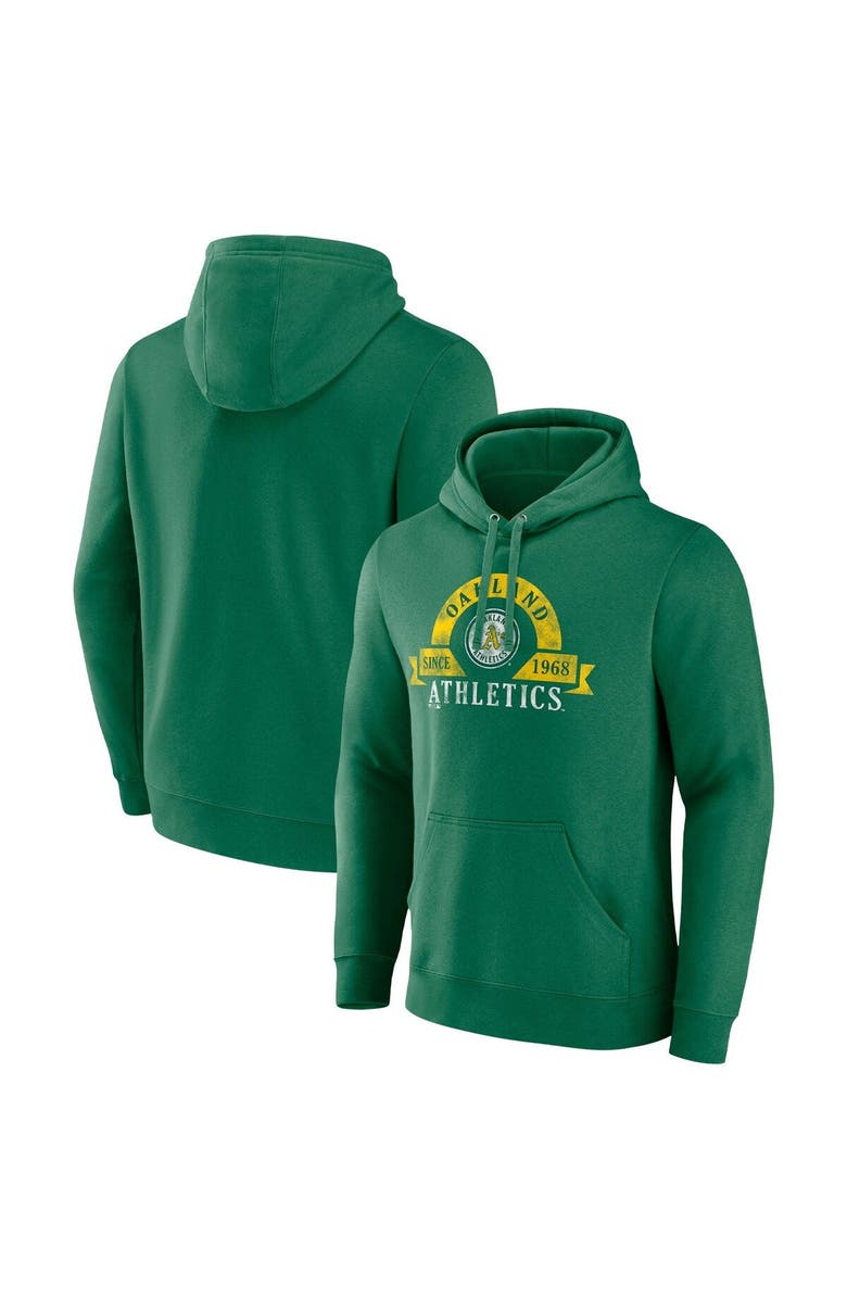 MAJESTIC Men's Majestic Kelly Green Oakland Athletics Alternate Utility Pullover Hoodie, Main, color,