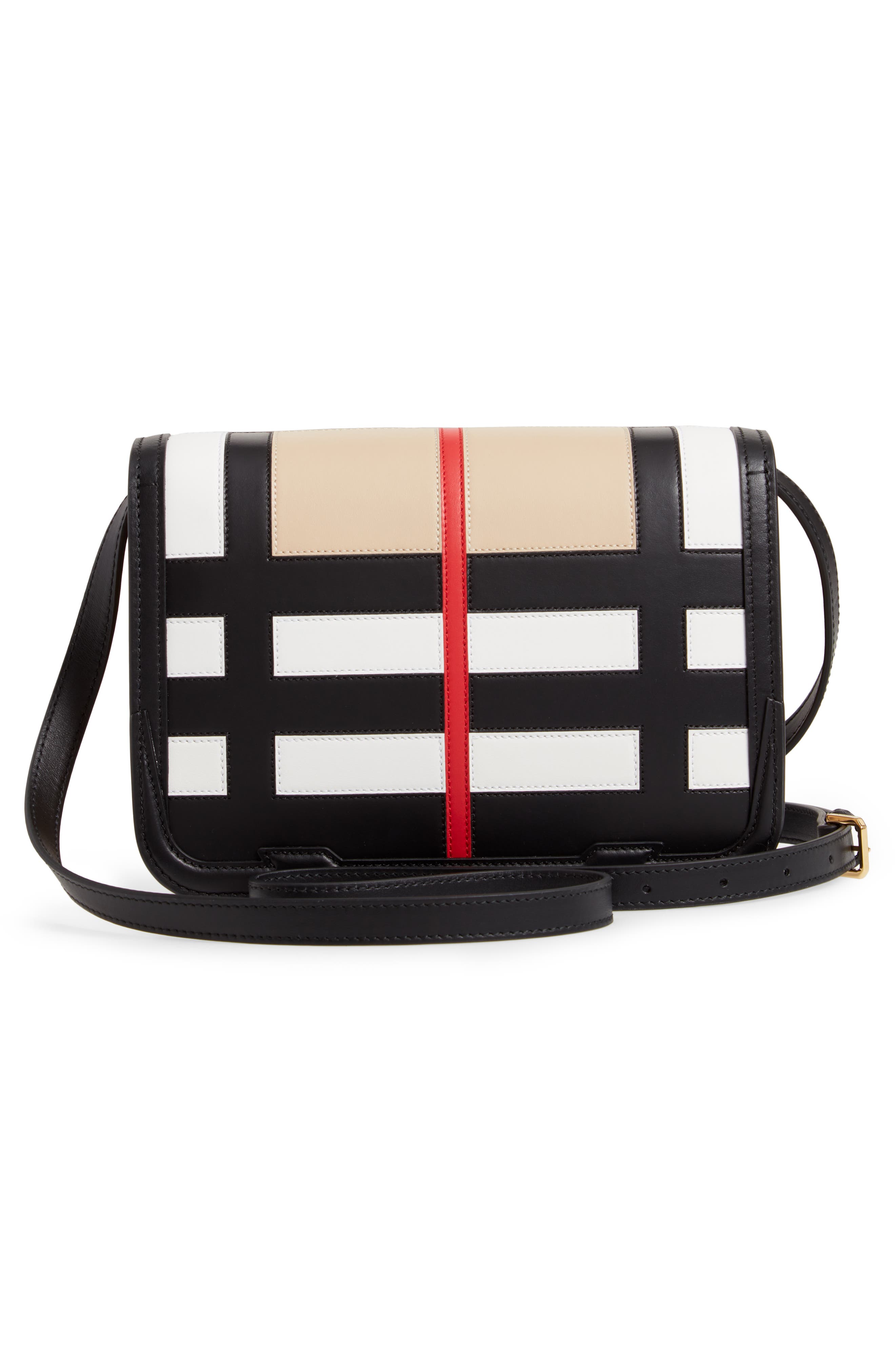 Burberry Small TB Patchwork Leather Crossbody Bag, Alternate, color, 