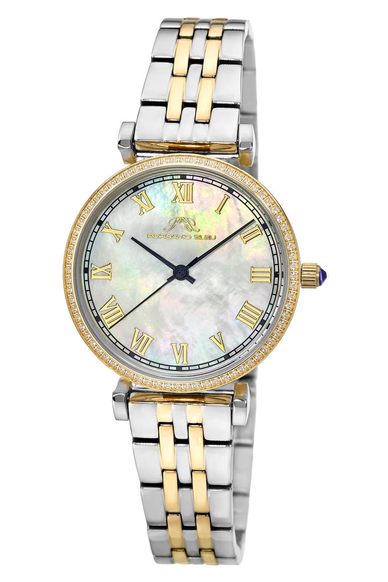 Emma Mother-of-Pearl Dial Bracelet Watch, Main, color, IRIDESCENT/ TWO-TONE