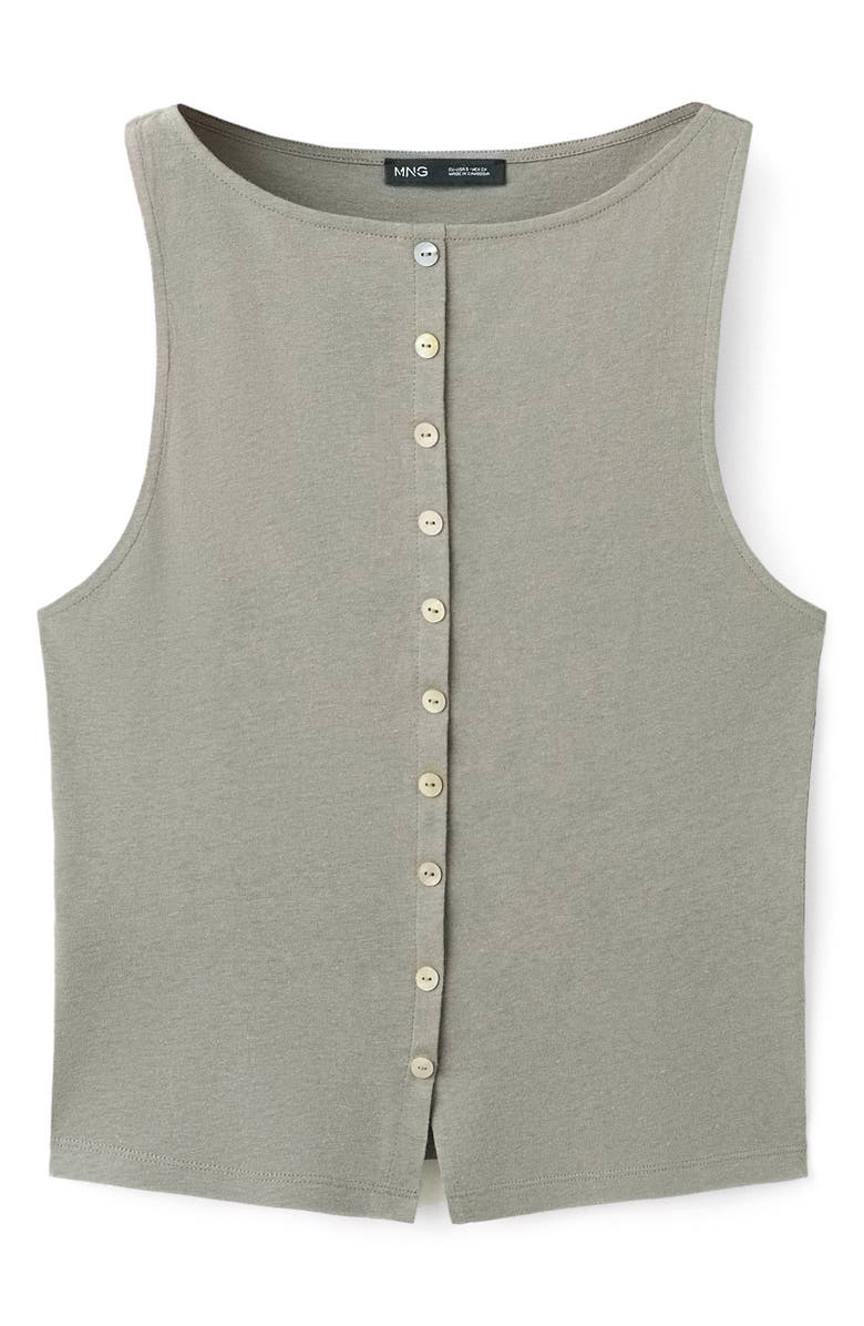 MANGO Button Front Tank, Alternate, color, Grey