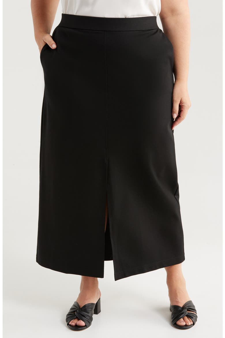 Front Slit Maxi Skirt, Main, color, BLACK