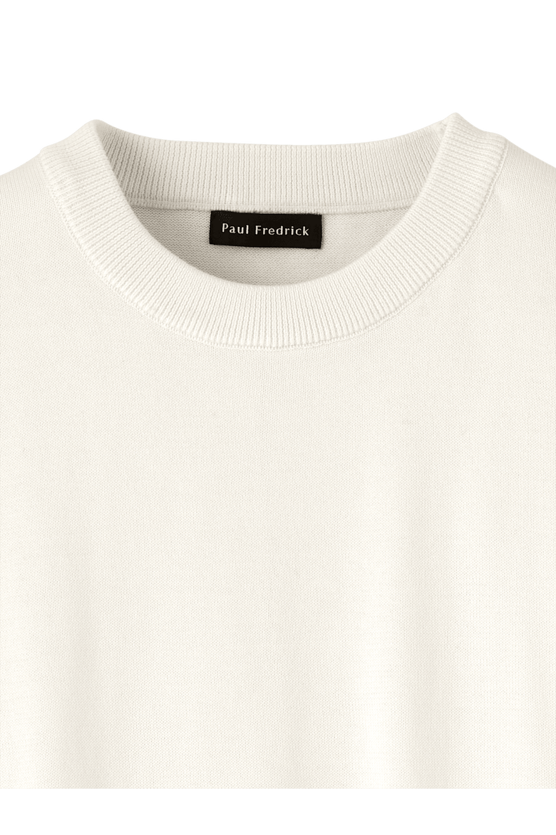 Supima Cotton Crew Neck Sweater, Alternate, color, Off White