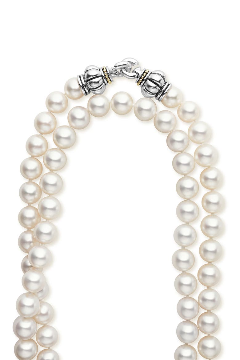 Luna Freshwater Pearl Necklace, Alternate, color, PEARL/ SILVER