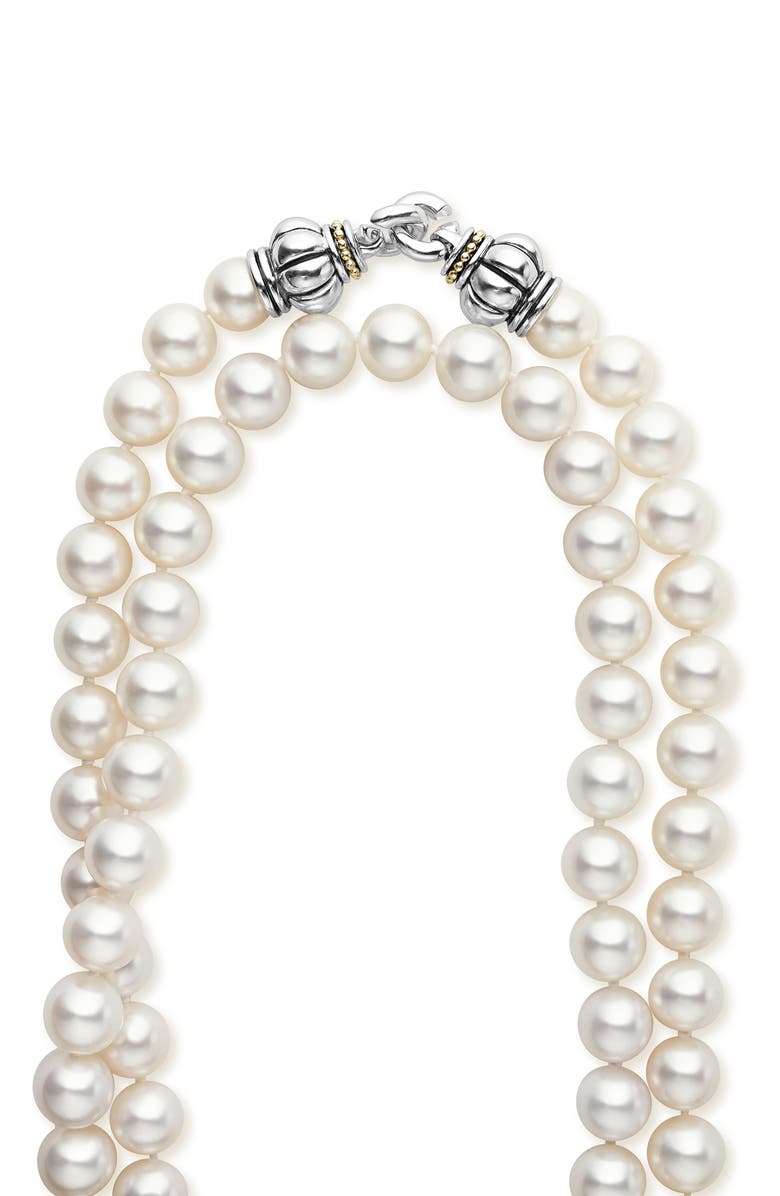 LAGOS Luna Freshwater Pearl Necklace, Alternate, color, Pearl/ Silver
