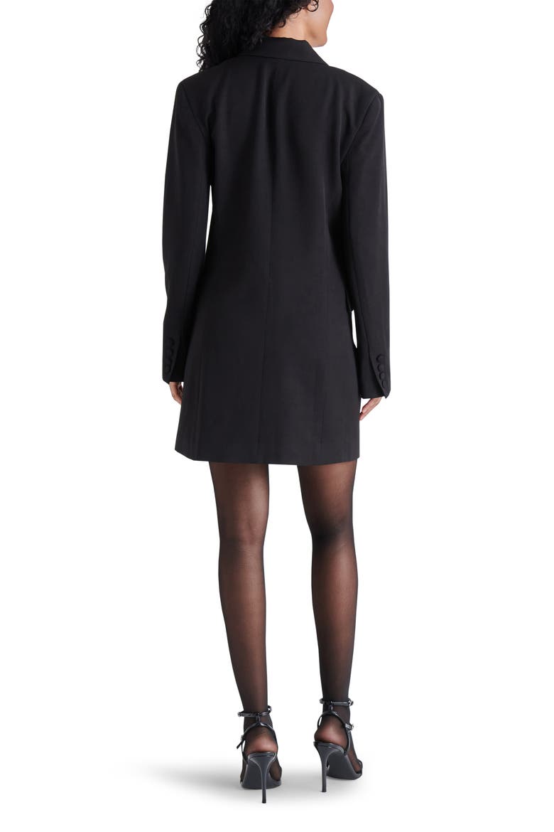 Corrine Lace Panel Long Sleeve Blazer Minidress, Alternate, color, BLACK