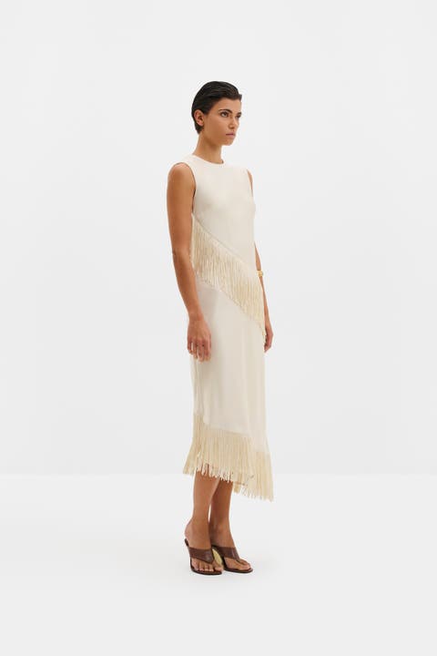 Lovis Fringe Detailed Midi Dress