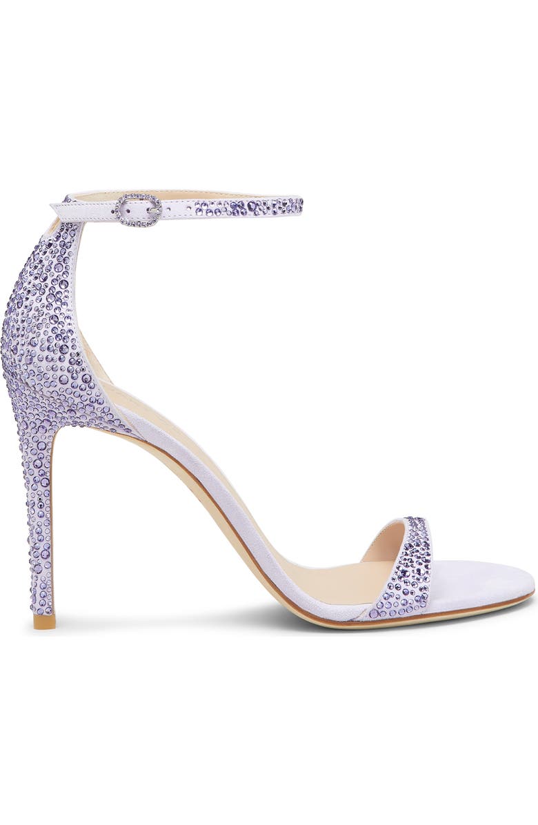 Stuart Weitzman Nudist Shine 100 Sandal, Alternate, color, Tanzanite/ Aster