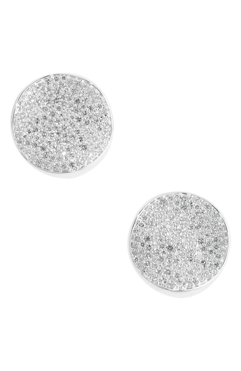 Ippolita Stardust Flower Diamond Disc Earrings, Main, color, Silver