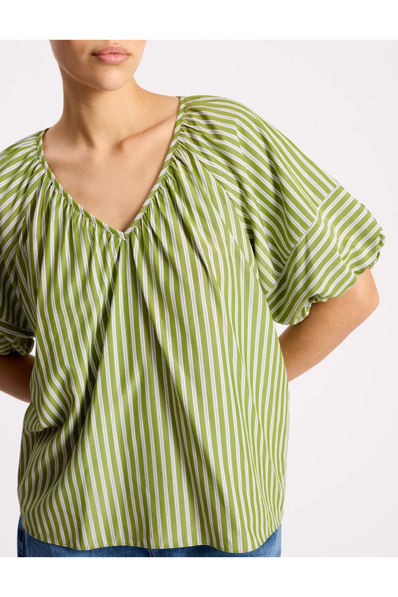 Green Stripe Lantern Top, Alternate, color, Green
