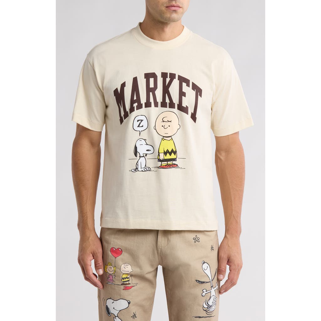MARKET Peanuts® Arc Cotton Graphic T-Shirt in Ecru