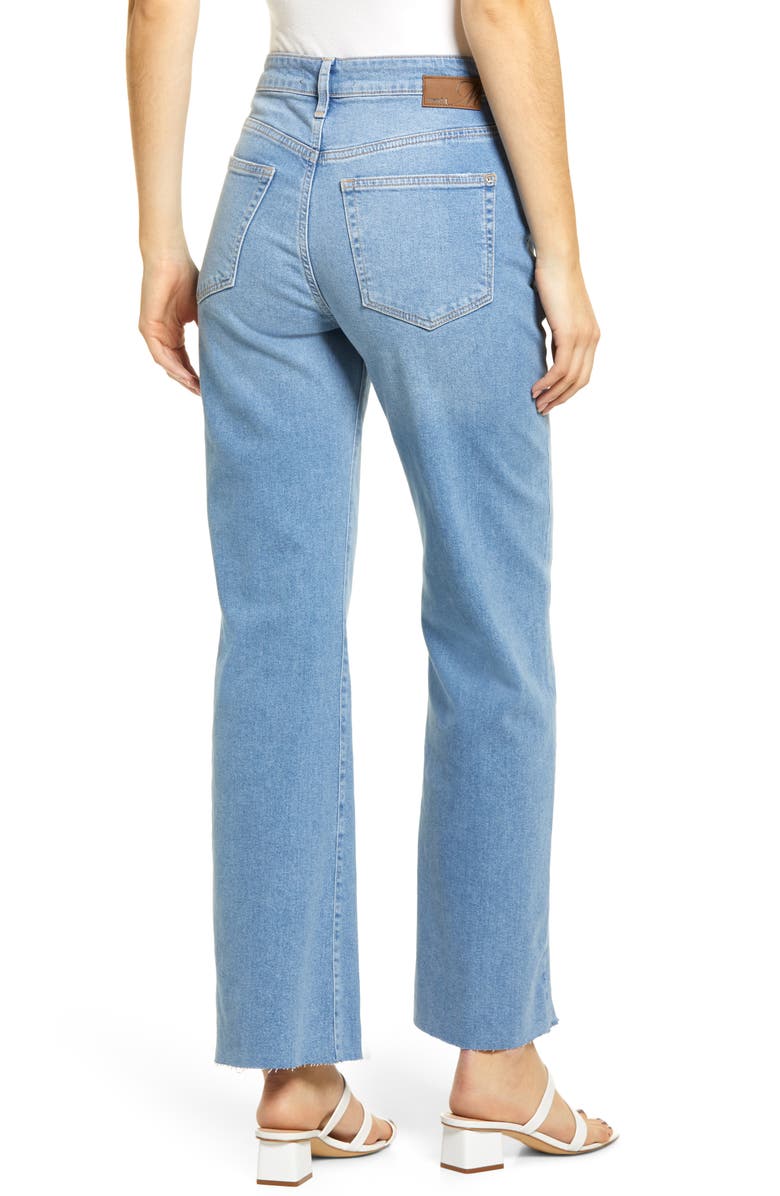 Mavi Jeans Mavi Victoria High Waist Distressed Raw Hem Wide Leg Jeans, Alternate, color,