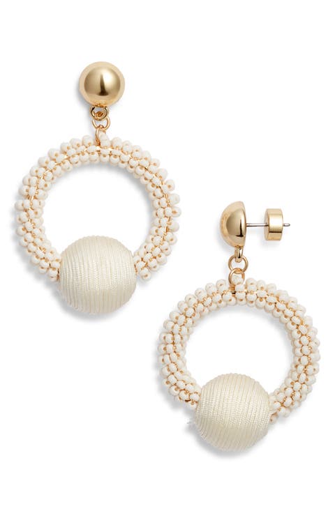 Color Pop Beaded Frontal Hoop Earrings