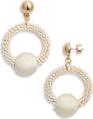 Nordstrom Color Pop Beaded Frontal Hoop Earrings