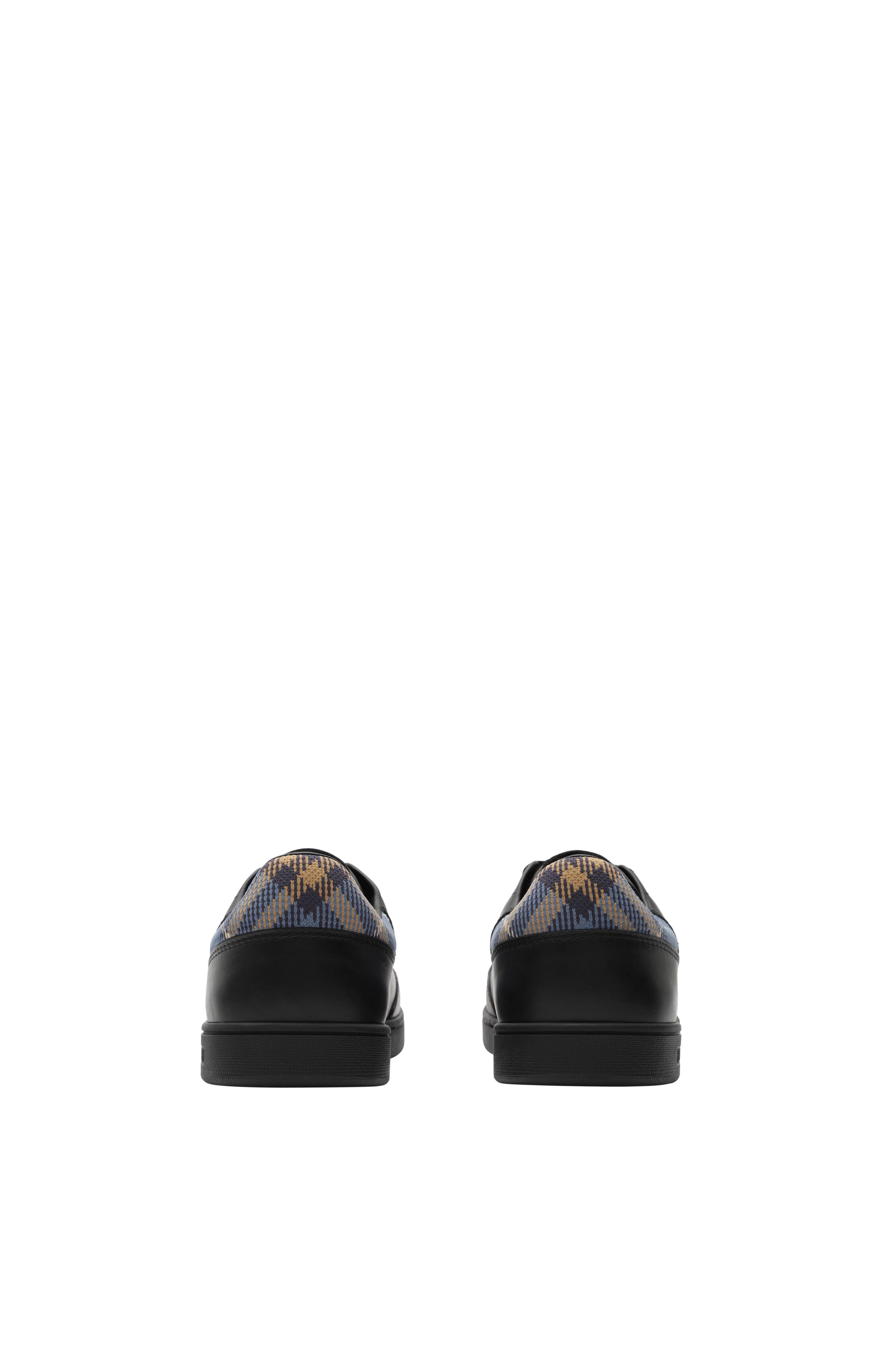 Burberry Leather Set Sneakers, Alternate, color, Black/Wave Blue