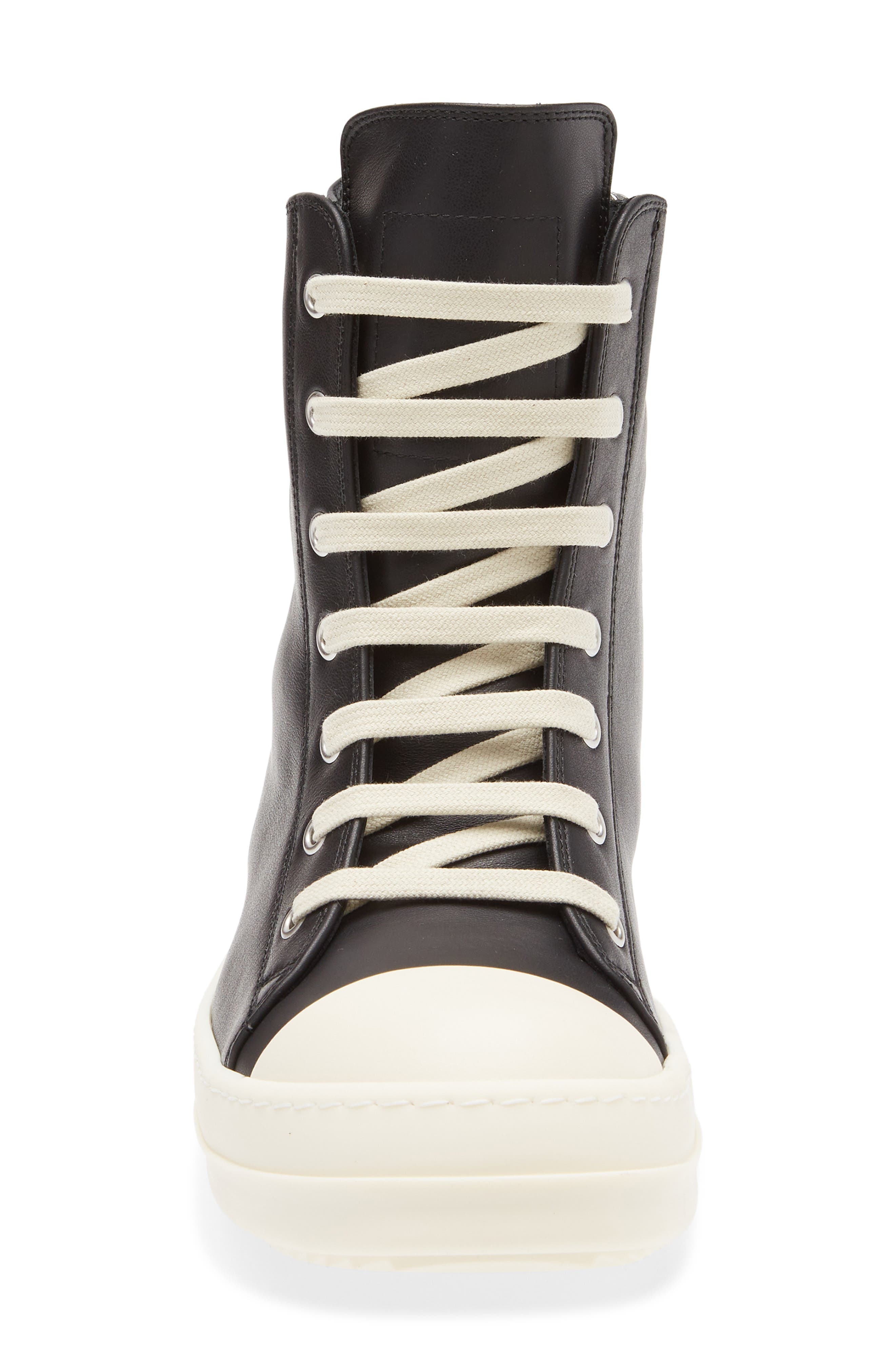 Rick Owens High Top Sneaker, Alternate, color, Black/ Milk/ Milk