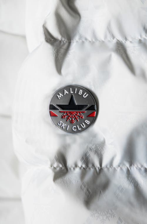 Malibu Ski Club Monogram Racer Jacket In White
