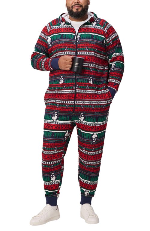 Fabletics The Go-to Fleece Hooded Jumpsuit In Red