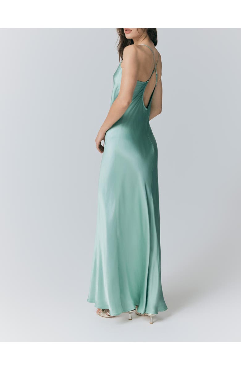 Ghost London Kallie Satin Maxi Slip Dress, Alternate, color, Pastel Green