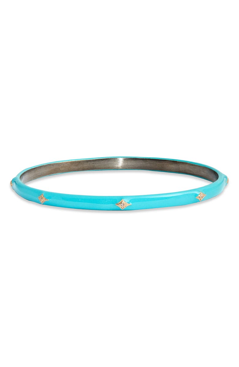 Armenta New World 14k Gold & Enamel Bangle Bracelet, Main, color, Turquoise Enamel